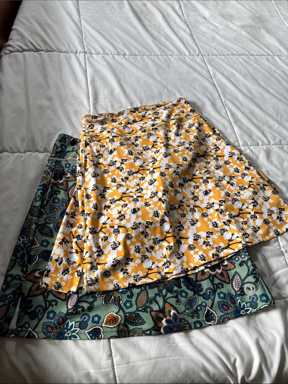 Amazon Essentials Yellow Floral Midi Skirt